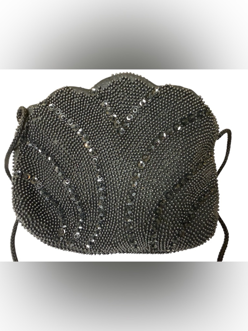 Beaded Black Evening Crossbody Bag